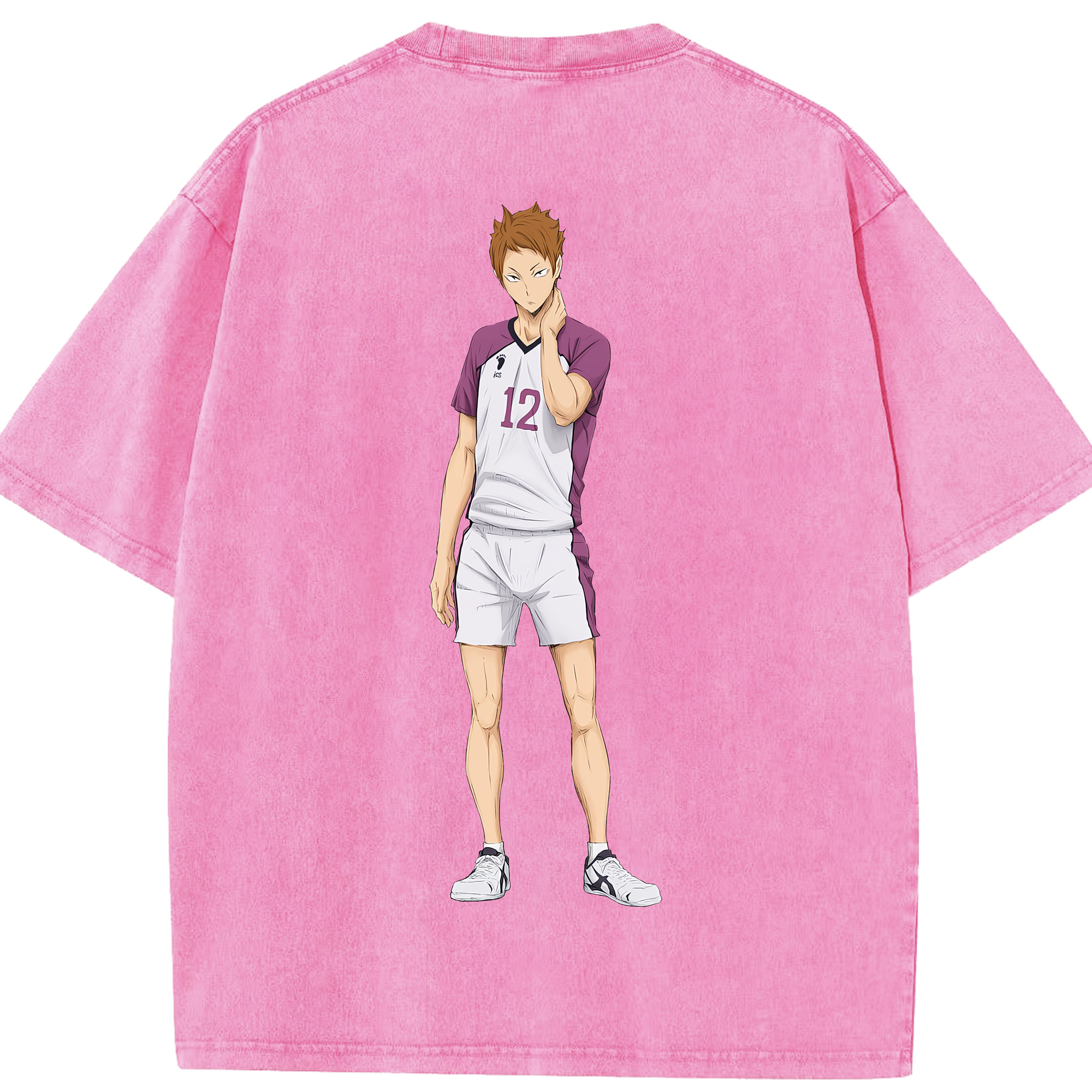 （画像用） ハイキュー!! Haikyu!! 綿100% ヴィンテージ風 半袖Tシャツ（背面プリント）